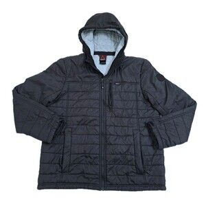 Gerry Jacket Men's Large Puffer Quilted Hooded Black Coat Insulated Zip Ski